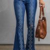 Blue Burn Distressed Rae Hem Bell Bottom Jeans