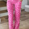 Pink Leopard Kiss Print High Waist Lounge Pants