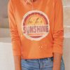 Orange Be The SUNSHINE Graphic Print Long Sleeve Top