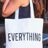 White EVERYTHING Letter Print Large Tote Bag 42*8*37cm