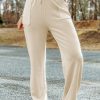 Apricot Drawstring Waist Pocketed Knit Pants