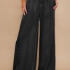 Black Tencel Wide Leg Soft Denim Pants