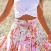 Eye-Catching Multicolor Abstract Floral Print Ruffled Mini Skirt