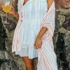 Boho Stripe Printed Kimono With Tassels - Lightweight And Flattering