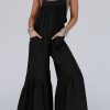 Black Wide Leg Ruffle Jumpsuit