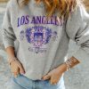 Gray LOS ANGELES Graphic Crew Neck Sweatshirt