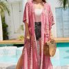 Pink Bohemian Tie Dye Oversize Long Kimono