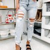 Sky Blue Vintage Washed Heavy Destroyed Skinny Jeans