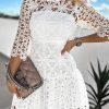 White Floret Crochet Flirty Mini Dress