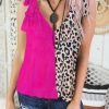 Rose Leopard Patchwork Tie Strap Tank Top