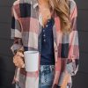 Women's Multicolor Plaid Roll-Up Sleeve Shirt