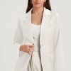 White Pocketed Single Button Lapel Neck Blazer