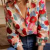 Multicolor Floral Print Bracelet Sleeve Shirt