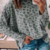 Leopard Animal Print Stitching Loose Long Sleeve Top