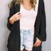 Women's Black Sheer Lightweight Knit Long Sleeve Cardigan