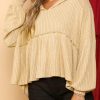 Casual Beige Frilled Expose Seamed Babydoll Hoodie For Women