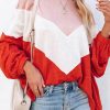 Orange Oversized Chevron Knit Top