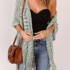 Boho Grey Knit Kimono Cardigan With Tassel Hemline