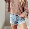 Khaki Cording Drop Shoulder Puff Sleeve Casual Blouse