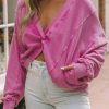 Women's Rose Twist Open Back Oversized Sweatshirt