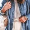 Sky Blue Button-up Long Sleeve Denim Shirt Jacket