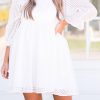 White Gingham Square Neck Puff Sleeve Plus Size Dress