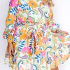 Women's Vibrant Orange Paisley Floral Print Belted Plus Size Dress