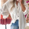 Beige Chest Pocket Buttoned Loose Fit Shirt