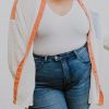 White Crinkle Colorblock Plus Size Shirt