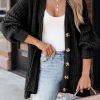 Black Buttoned Front Drop Shoulder Knitted Cardigan