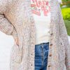 Apricot Multi Color Mixed Thread Plus Size Cardigan