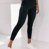 Black Side Lace Up Ribbed Leggings