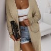 Khaki Pocketed Knit Dolman Sleeve Cardigan