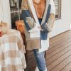 Multicolor Plus Size Colorblock Knit Cardigan