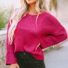 Rose Loose Knitted V Neck Sweater