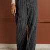 Women's Stylish High Waist Gray Corduroy Wide Leg Pants