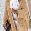 Apricot Oversized Fold Over Sleeve Sweater Cardigan