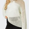 Women's Stylish White Seeing Stars Oversized Sweater