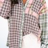 Women's Multicolor Plaid Patchwork High Low Oversized Shirt