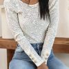 Women's Elegant White Floral Lace Buttoned Long Sleeve Bodysuit