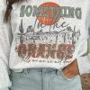 Gray SOMETHING ORANGE Graphic Relaxed Sweatshirt