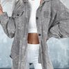 Stay Fashionable And Cozy With This Gray Oversized Shacket - Perfect For Chilly Days