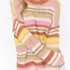 Multicolor Striped Knit Drop Shoulder Sweater