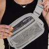 Gray Adjustable Straps Zipper Clear Waist Bag