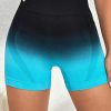 Multicolor Ombre High Waist Tummy Control Fitness Shorts