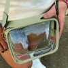 Verdant Clear PVC Leather Strap Crossbody Bag