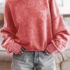 Drop Shoulder Crew Neck Pullover Sweatshirt