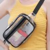 Black Zipper Adjustable Straps Clear Waist Bag