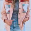 Apricot Western Aztec Patchwork Button-up Shirt Jacket