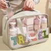 Parchment TRAVEL Chenille Letter Clear PVC Makeup Bag